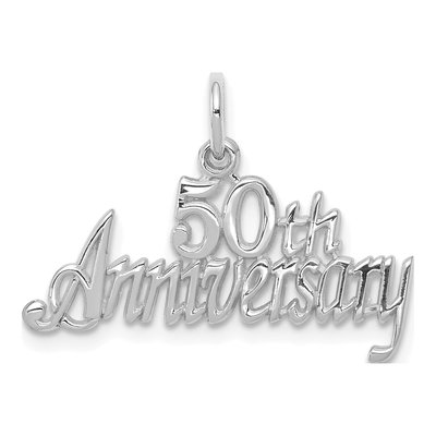 10K White Gold 50th Anniversary Pendant