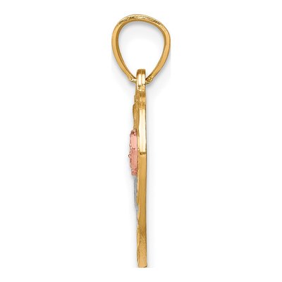 10K Two-Tone Gold Abuela Heart Pendant – view 3
