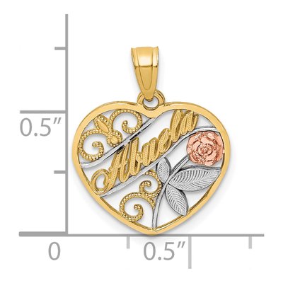 10K Two-Tone Gold Abuela Heart Pendant – view 5