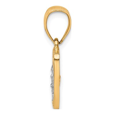 10K Yellow Gold CZ Micropave $ Bill Pendant – view 3