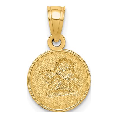 10K Yellow Gold Small Angel Pendant – view 4