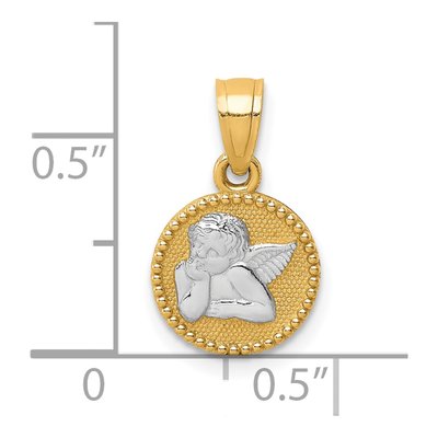 10K Yellow Gold Small Angel Pendant – view 5