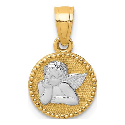 10K Yellow Gold Small Angel Pendant