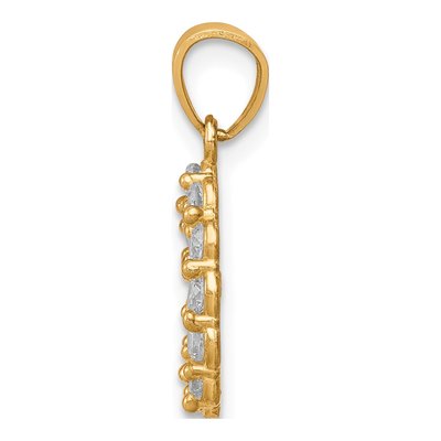10K Two-Tone Gold CZ Our of Guadalupe Pendant – view 3