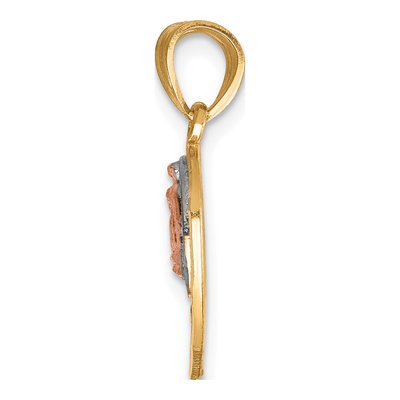 10K Two-Tone Gold Our of Guadalupe TE AMO Pendant – view 3