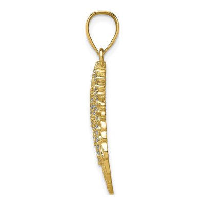 10K Yellow Gold CZ Angel Wing Pendant – view 3