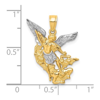 10K Yellow Gold Diamond-Cut Saint Michael Pendant – view 5