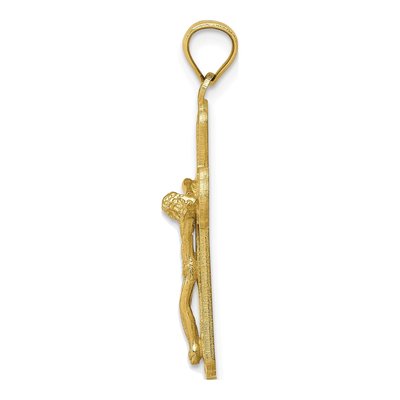 10K Yellow Gold Textured Crucifix Pendant – view 3