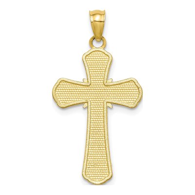 10K Yellow Gold Textured Crucifix Pendant – view 4