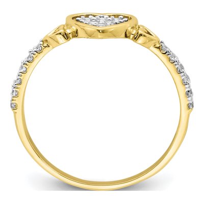 10K Yellow Gold CZ Pave Heart Ring – view 3