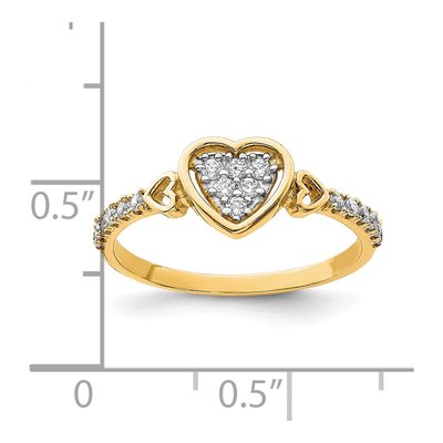 10K Yellow Gold CZ Pave Heart Ring – view 4