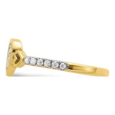 10K Yellow Gold CZ Pave Heart Ring – view 5