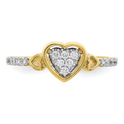 10K Yellow Gold CZ Pave Heart Ring – view 6