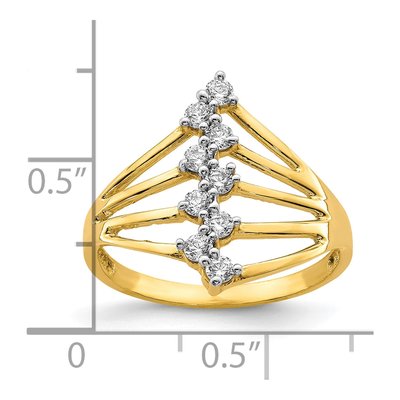 10K Yellow Gold CZ 9-Stone Ring – view 4