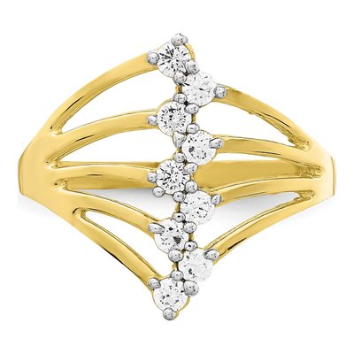 10K Yellow Gold CZ 9-Stone Ring – view 6