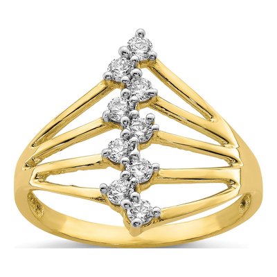 10K Yellow Gold CZ 9-Stone Ring