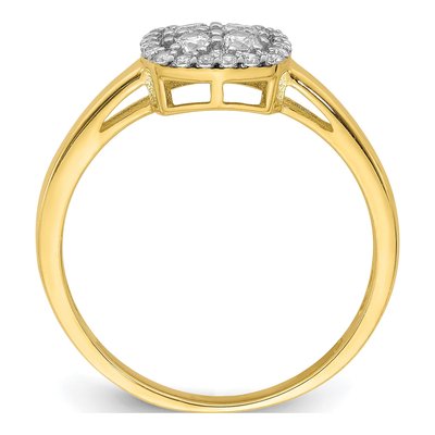 10K Yellow Gold CZ Cluster Promise Ring – view 3