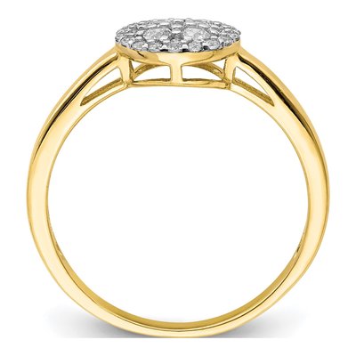 10K Yellow Gold CZ Cluster Promise Ring – view 3