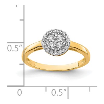 10K Yellow Gold CZ Cluster Promise Ring – view 5