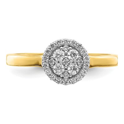 10K Yellow Gold CZ Cluster Promise Ring – view 6