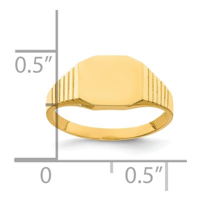 10K Yellow Gold Baby Signet Ring – view 5
