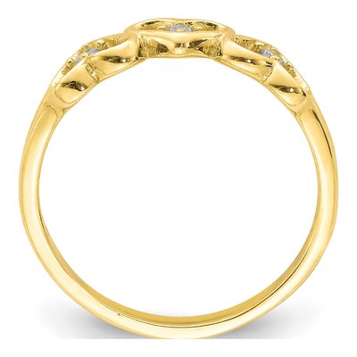 10K Yellow Gold CZ 3-Heart Baby Ring – view 3