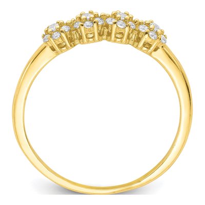 10K Yellow Gold CZ Stackable Ring – view 3