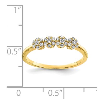 10K Yellow Gold CZ Stackable Ring – view 5