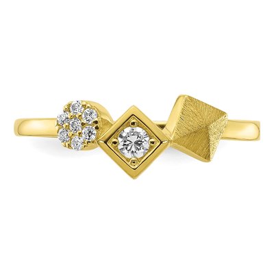 10K Yellow Gold CZ Ring – view 5