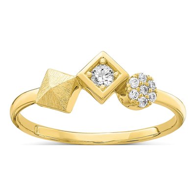 10K Yellow Gold CZ Ring
