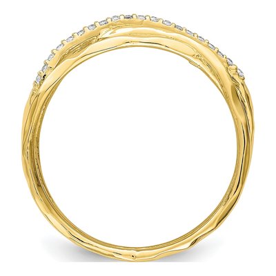 10K Yellow Gold CZ Fancy Ring – view 3