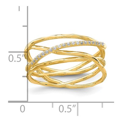 10K Yellow Gold CZ Fancy Ring – view 5