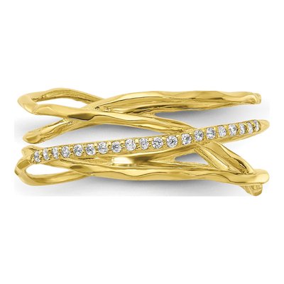 10K Yellow Gold CZ Fancy Ring – view 6