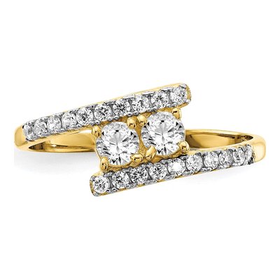 10K Yellow Gold CZ Fancy Bypass Ring – view 6