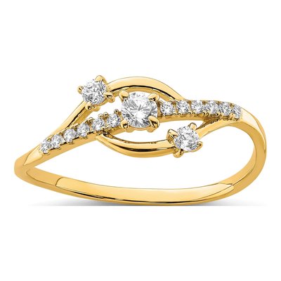 10K Yellow Gold CZ Fancy Ring