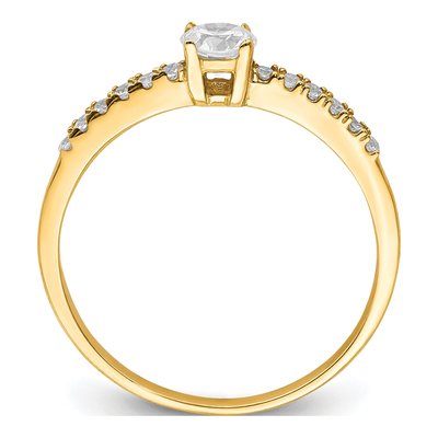 10K Yellow Gold CZ Fancy Promise Ring – view 3