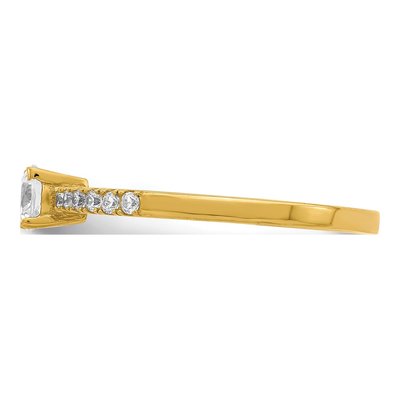 10K Yellow Gold CZ Fancy Promise Ring – view 4