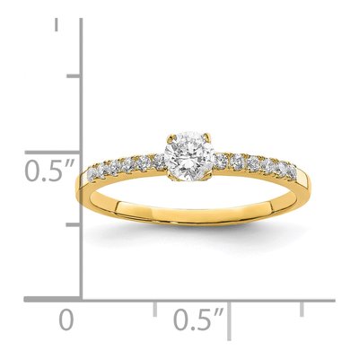 10K Yellow Gold CZ Fancy Promise Ring – view 5