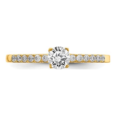 10K Yellow Gold CZ Fancy Promise Ring – view 6