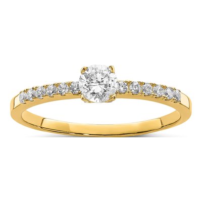 10K Yellow Gold CZ Fancy Promise Ring