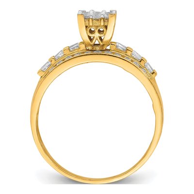 10K Yellow Gold CZ Micropave Square Engagement Ring – view 3