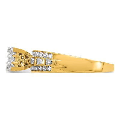 10K Yellow Gold CZ Micropave Square Engagement Ring – view 4