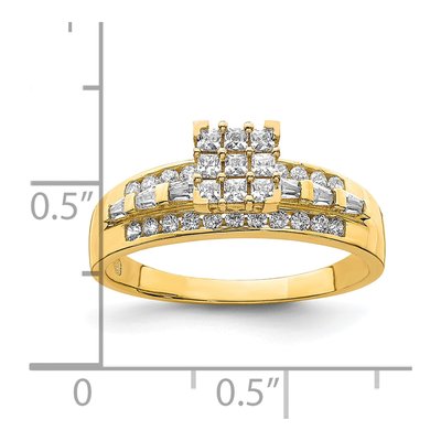 10K Yellow Gold CZ Micropave Square Engagement Ring – view 5