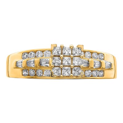 10K Yellow Gold CZ Micropave Square Engagement Ring – view 6