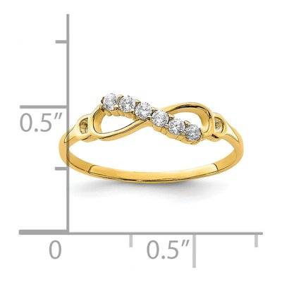 10K Yellow Gold CZ Infinity Ring – view 5