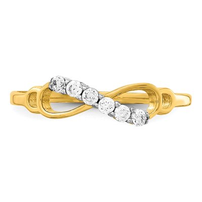 10K Yellow Gold CZ Infinity Ring – view 6