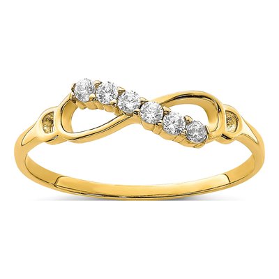 10K Yellow Gold CZ Infinity Ring