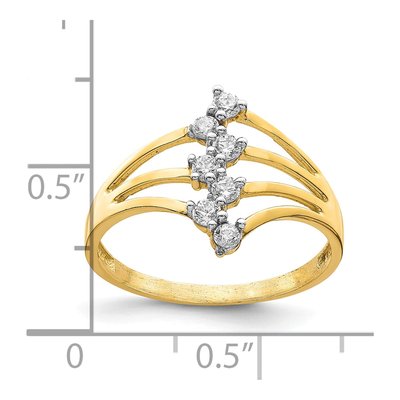 10K Yellow Gold CZ 7-Stone Ring – view 4