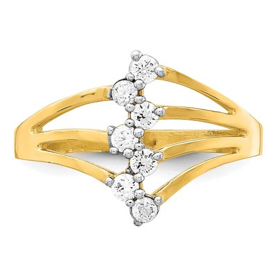 10K Yellow Gold CZ 7-Stone Ring – view 6