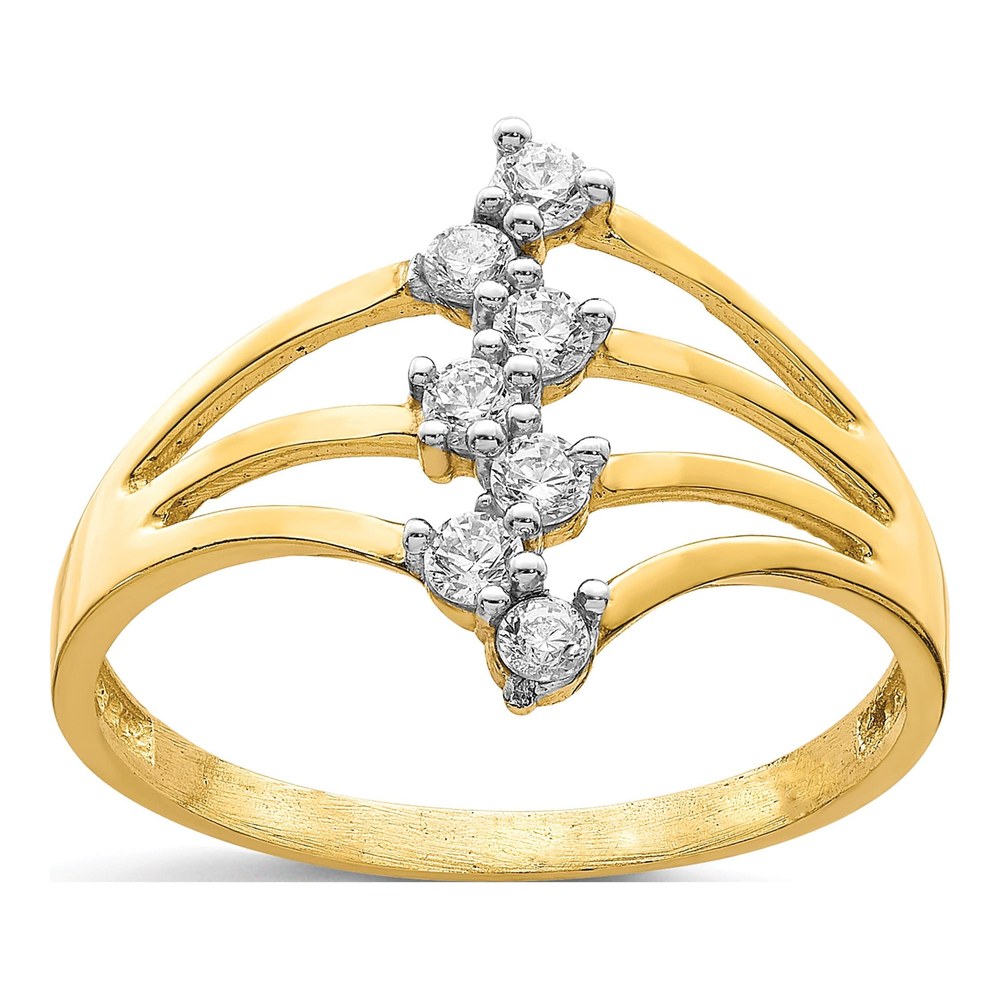 10K Yellow Gold CZ 7-Stone Ring
